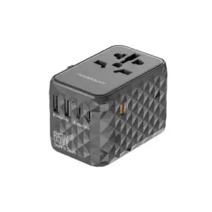 POWEROLOGY UNIVERSAL MULTI-PORT GAN TRAVEL ADAPTER 65W | GREY